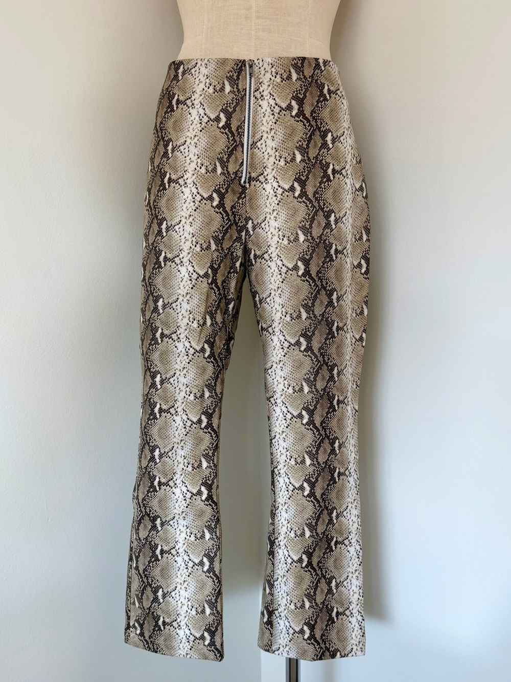 Wild Honey Snake-Print Wide Leg Pants in Taupe & Black